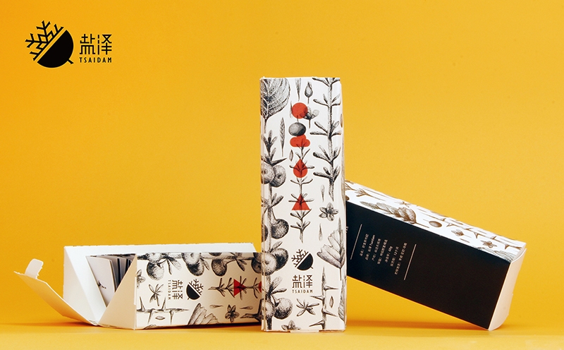 黑枸杞茶插畫包裝設計,黑枸杞茶是一個符合年輕人的需求的中國自然茶品牌