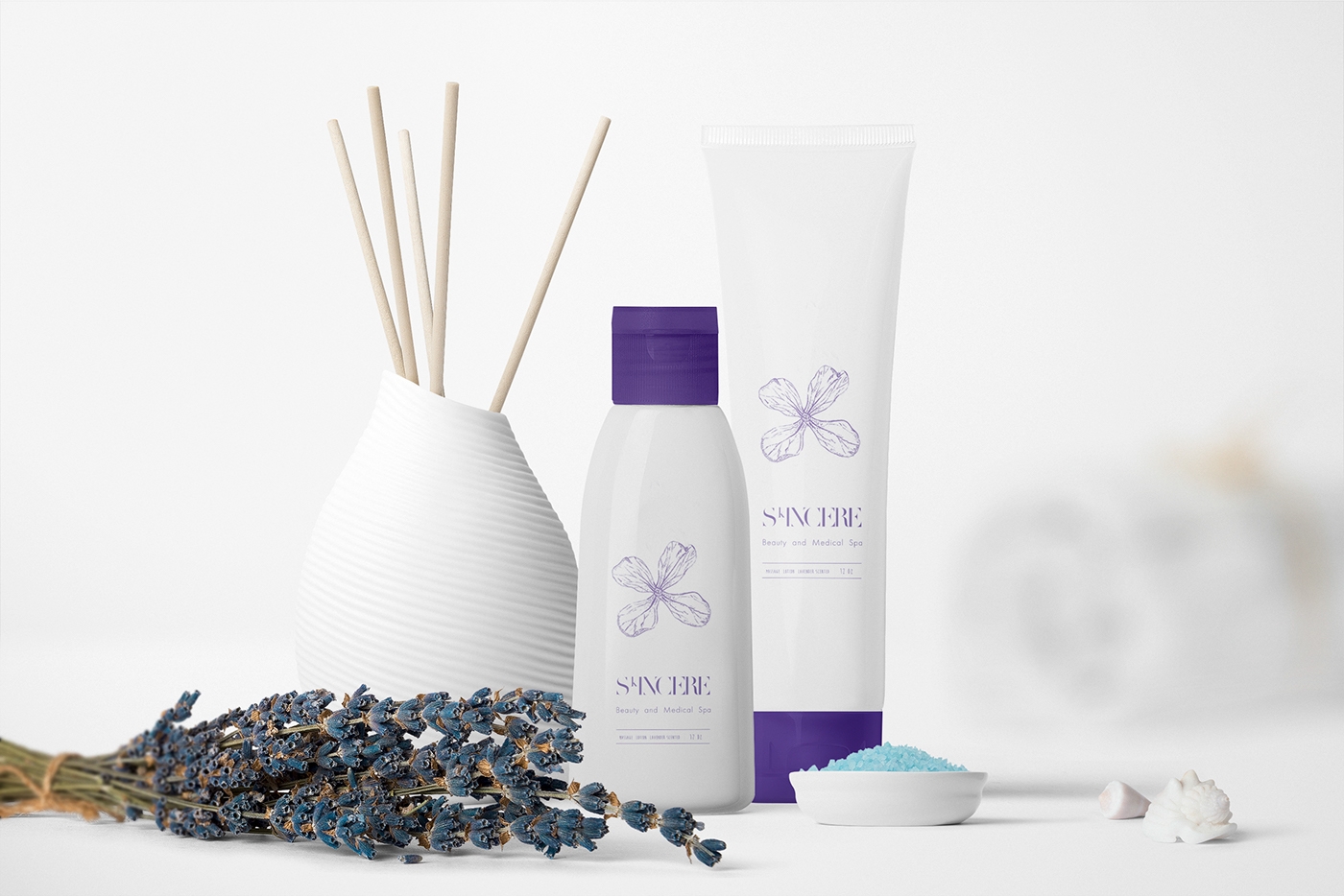 豪華水療中心護膚用品產品品牌包裝設計