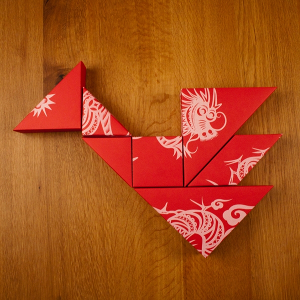 春節禮品盒包裝設計，新年七巧板的妙用