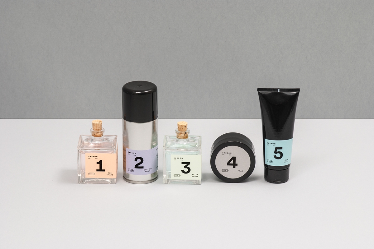 男士剃須系列產品包裝設計，包括全套的護膚化妝品