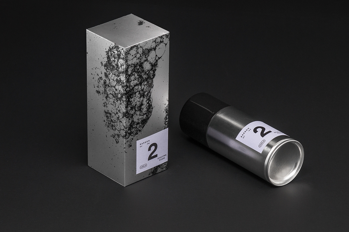男士剃須系列產品包裝設計，包括全套的護膚化妝品