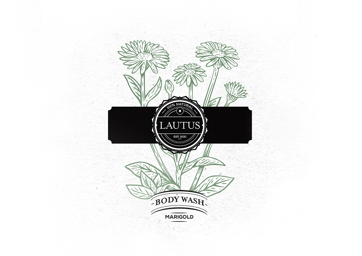 化妝品護膚產品包裝設計— 百分之百天然手工皂，沐浴露和洗滌液品牌包裝設計