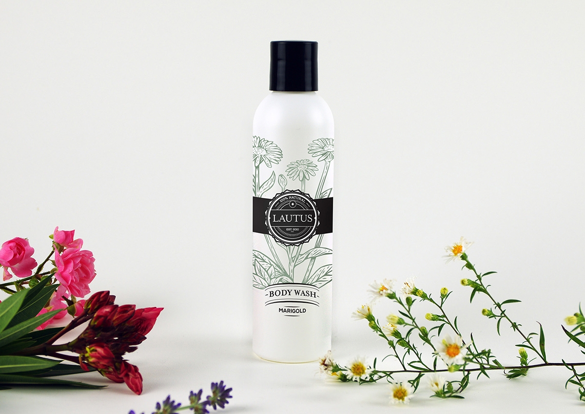 化妝品護膚產品包裝設計— 百分之百天然手工皂，沐浴露和洗滌液品牌包裝設計