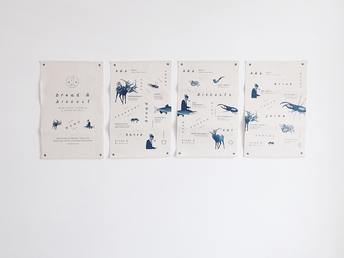 概念化早餐，面包與餅干食品飲料包裝設計