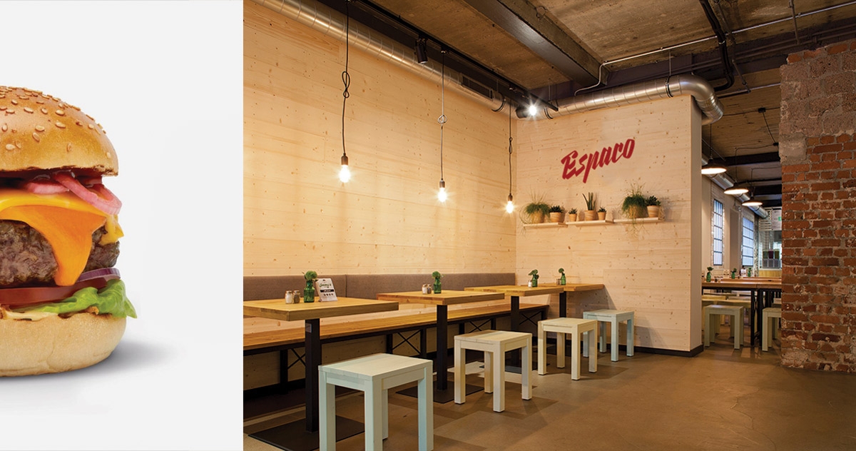 Espaco漢堡、薯條和飲料西餐店品牌包裝設計