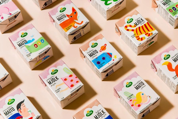 這款牛奶飲料包裝俏皮的都要從貨架上跳出來了！