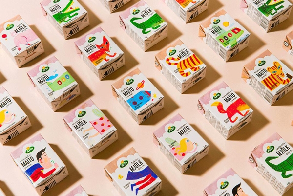 這款牛奶飲料包裝俏皮的都要從貨架上跳出來了！