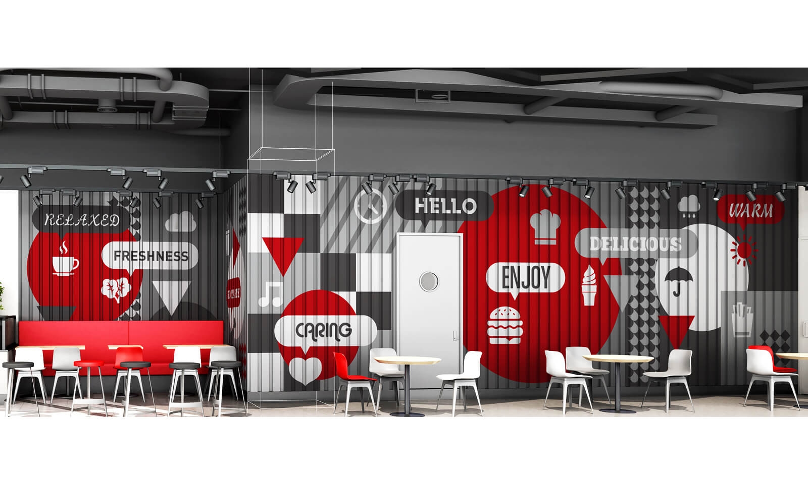 經常去肯德基，卻沒有發現墻上的小巧思|壁畫插畫設計